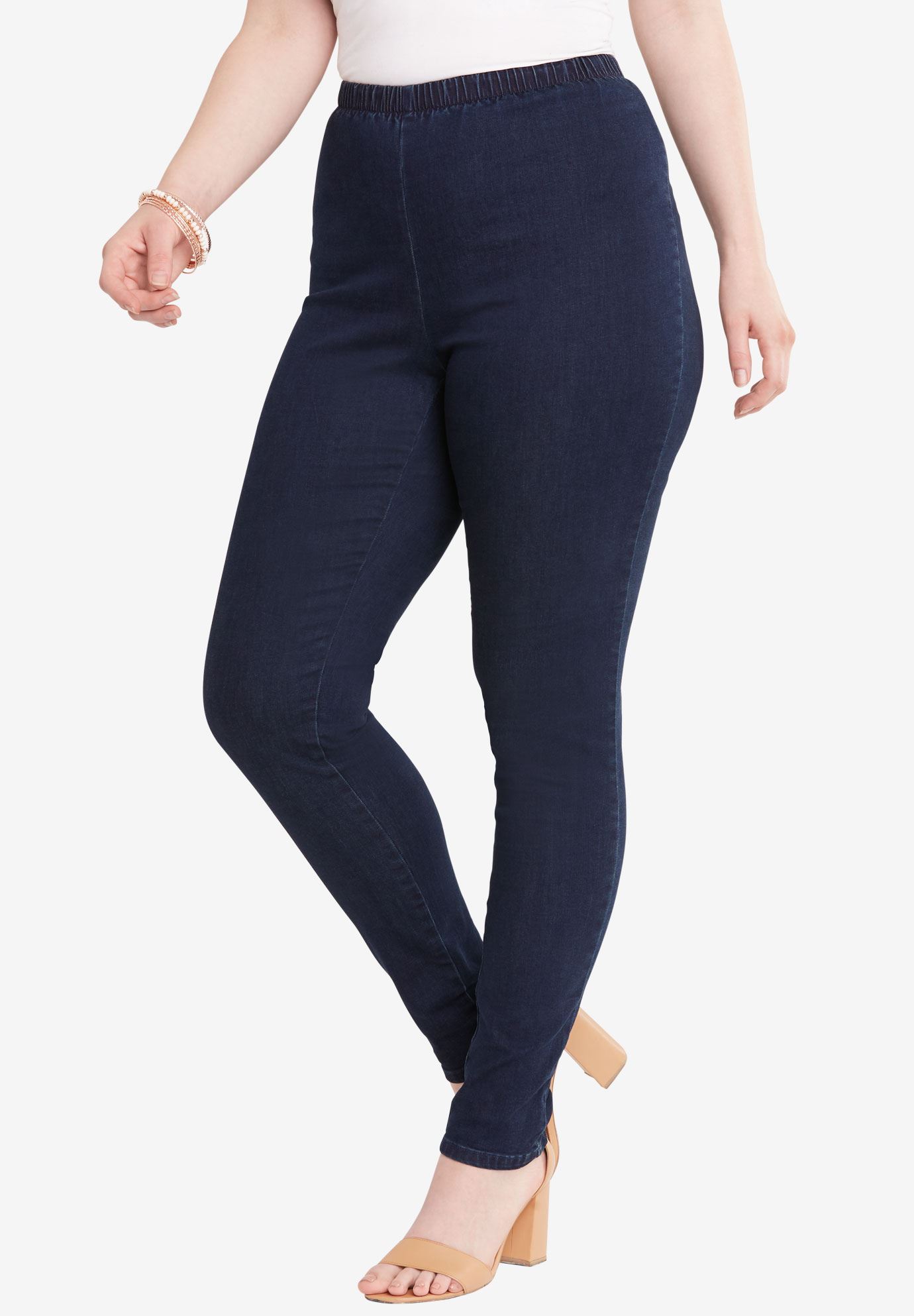 Straight Stretch Legging By Denim 24 7 Plus Size Jeggings Roamans