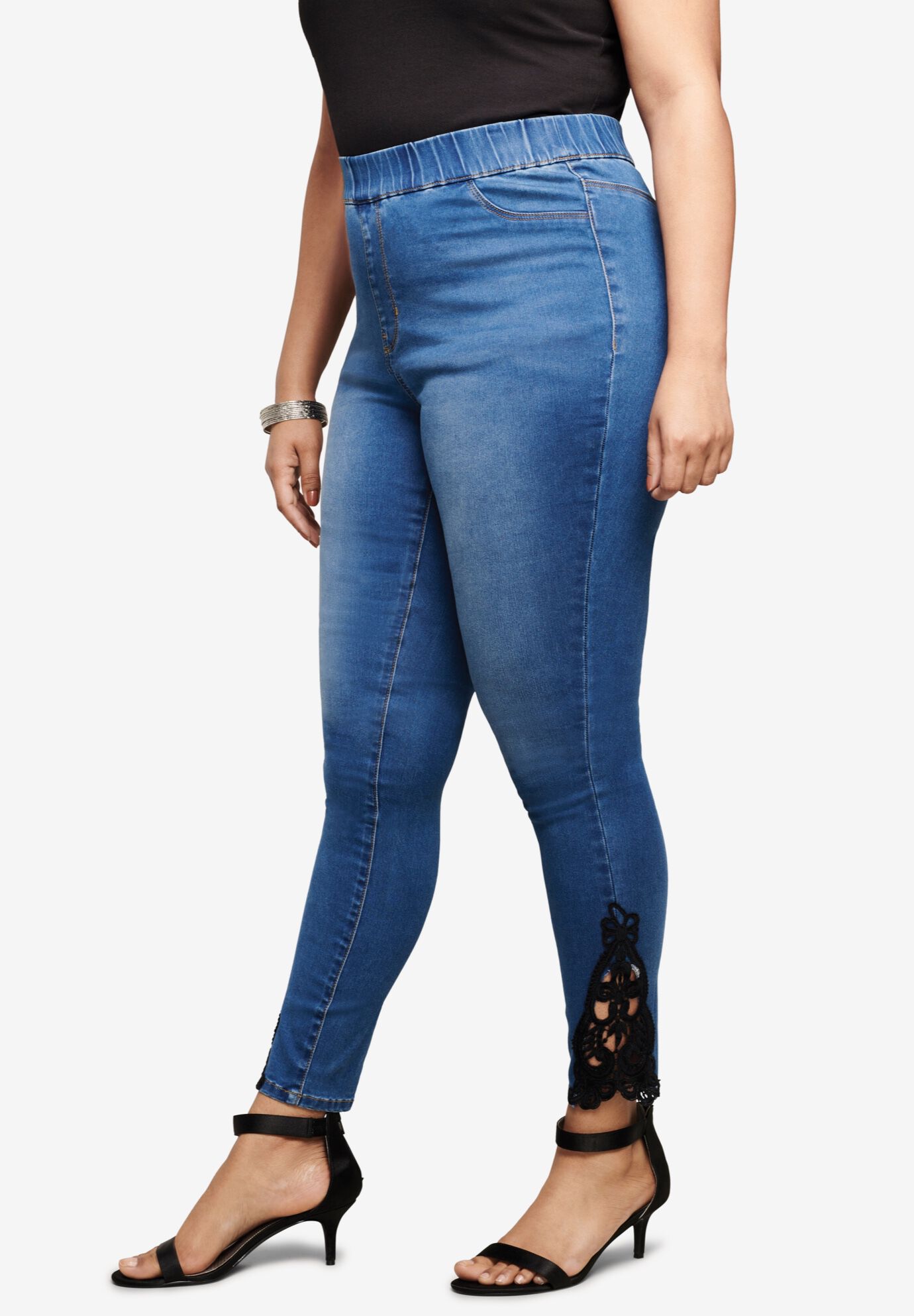 women's plus size denim jeggings