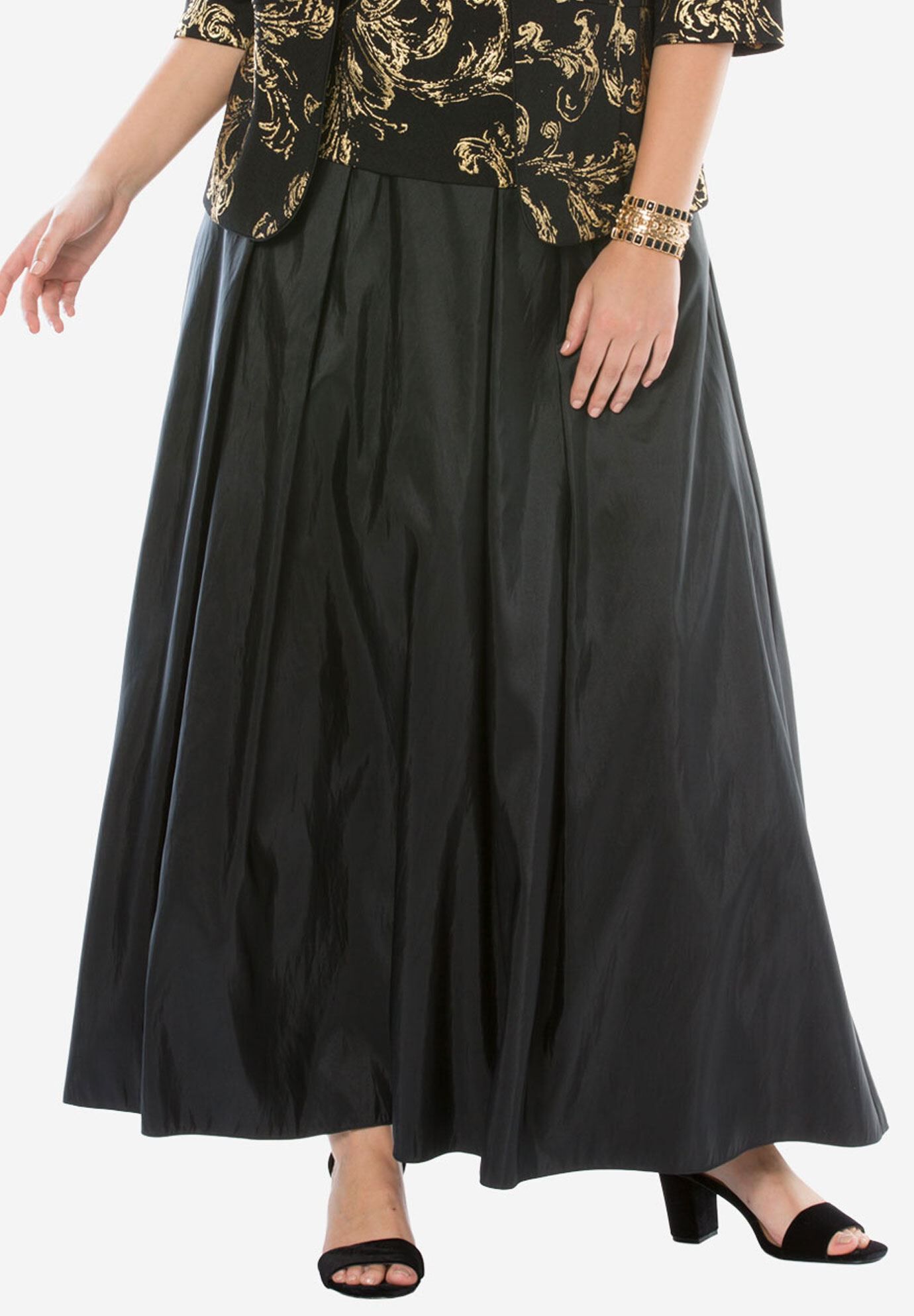 alex evenings long taffeta skirt