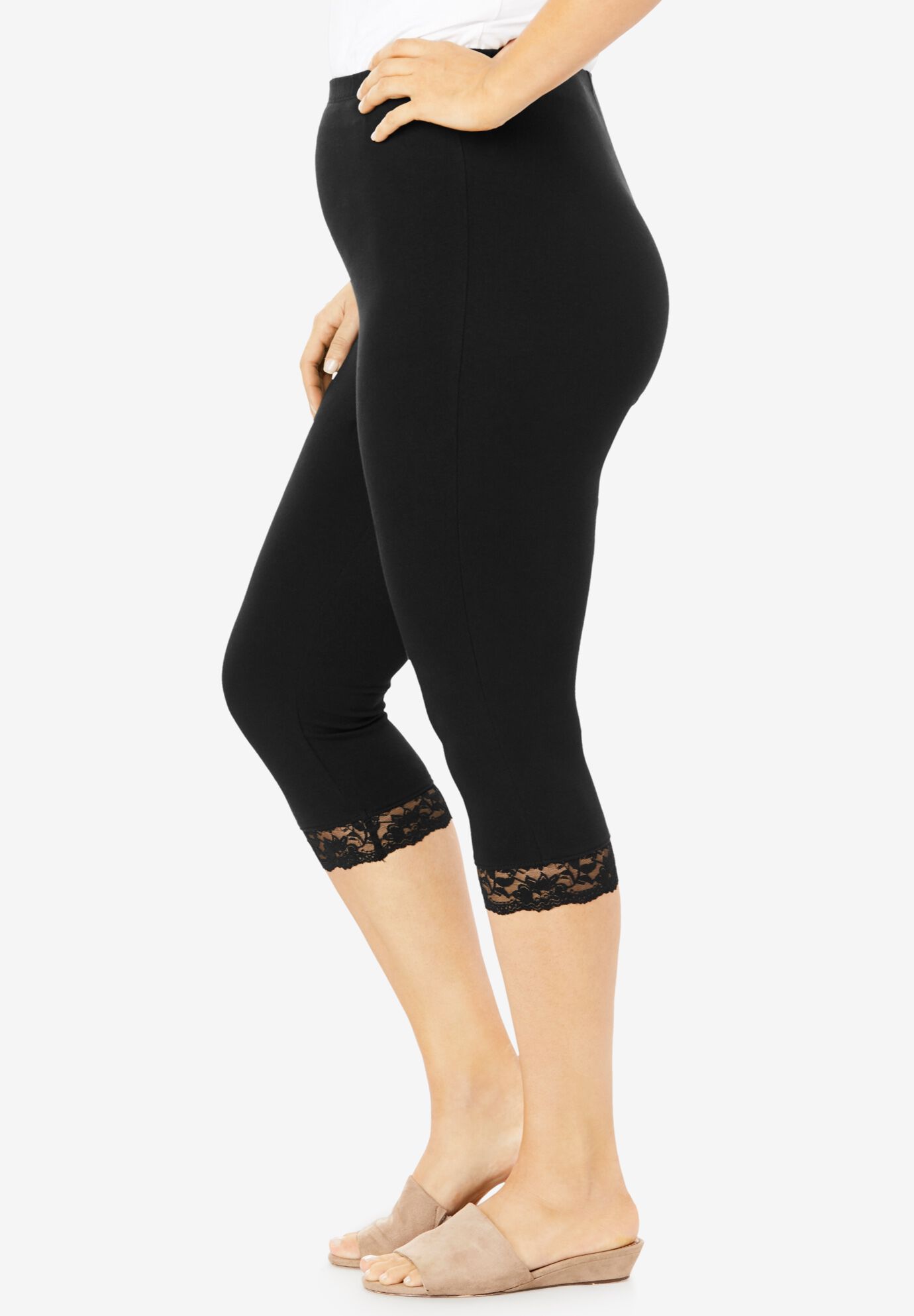 Buy Snowball Lace Capri Leggings for Women | Stylish Net Capri for Girls  (S, Black) at Amazon.in