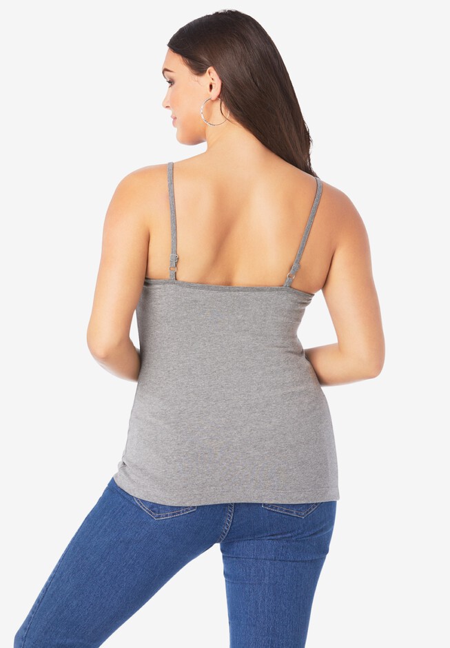 Plus Size Women Camisoles with Built in Bra Tops Layering Tank Top