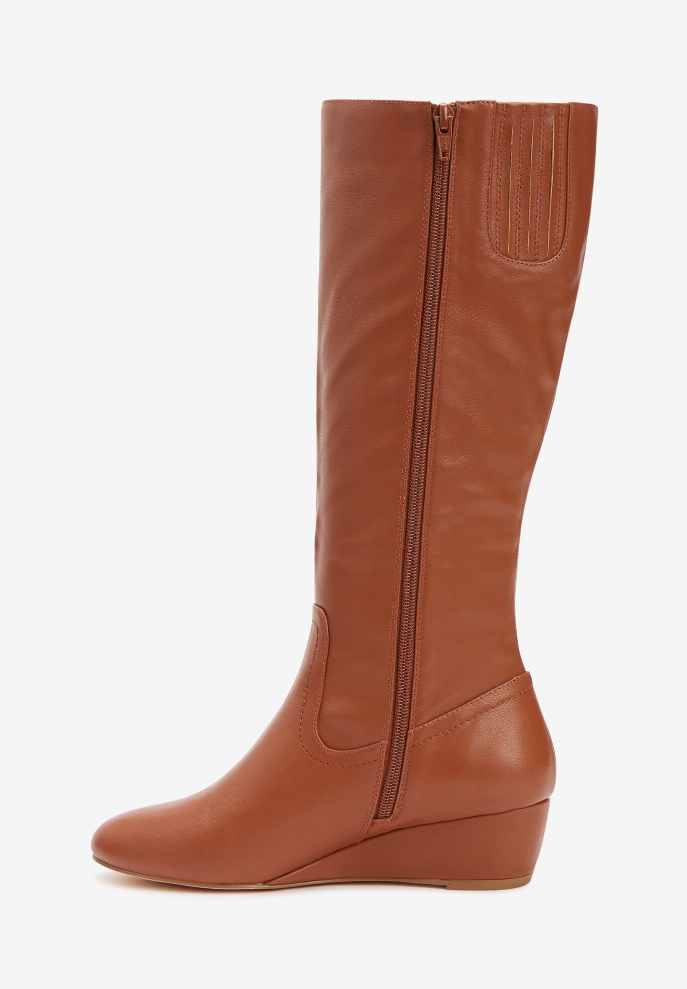 cognac wide calf boots