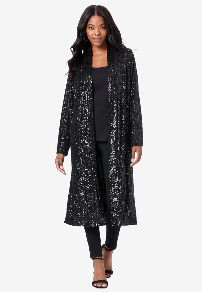 VICI - EDITOR'S PICK // SEQUIN OBSESSED // MUST HAVE Luminosity Sequin  Duster - Champagne $68 Also Available in Black Sizes S – L SHOP NOW //    Styled with the Aleah