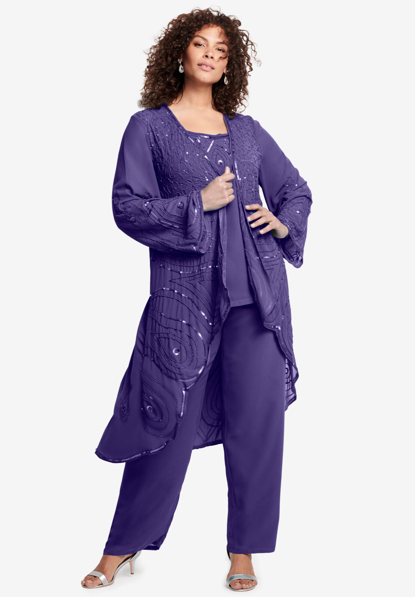 Plus size pant suits to wear discount to a wedding