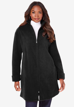 Woman Within Women's Plus Size Hooded Berber Fleece Jacket Fleece