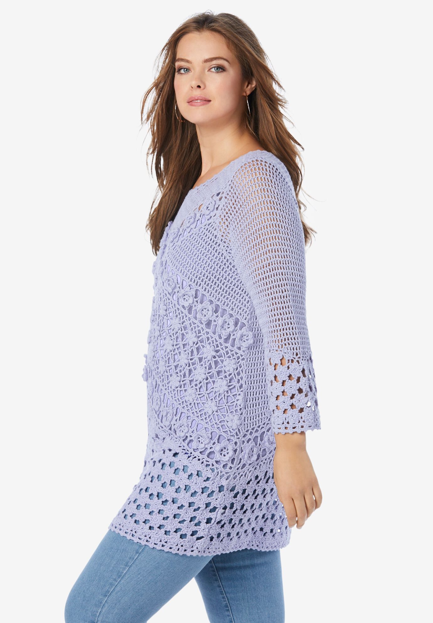 Floral Crochet Sweater | Roaman's