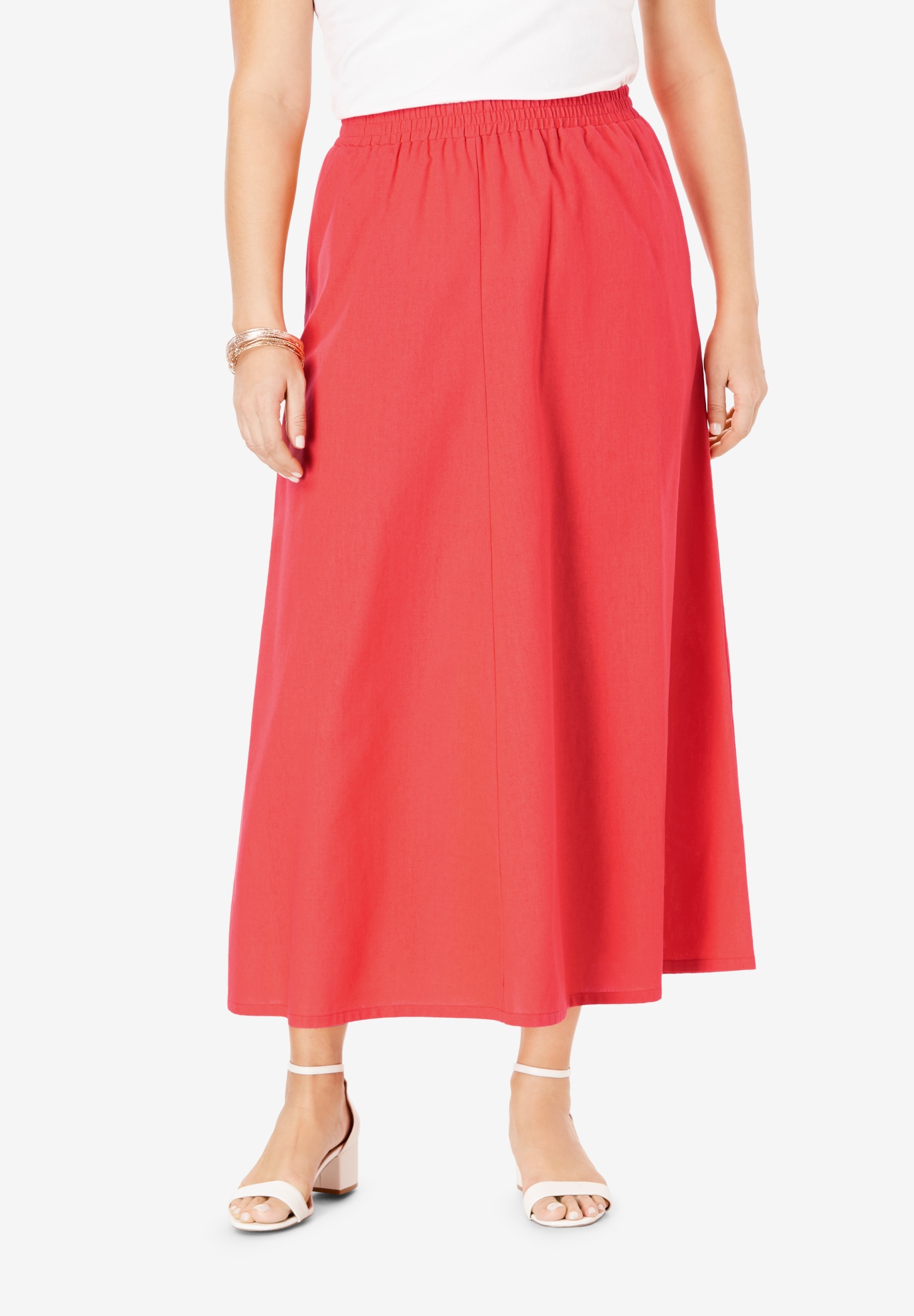 Linen Maxi Skirt Plus Size Skirts Roamans