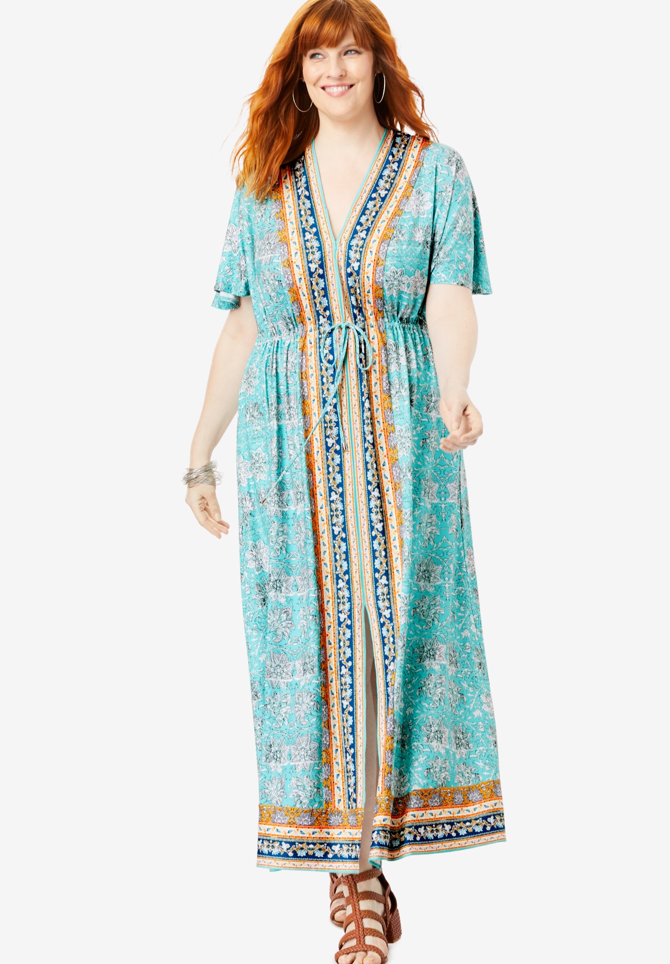 border print maxi dress