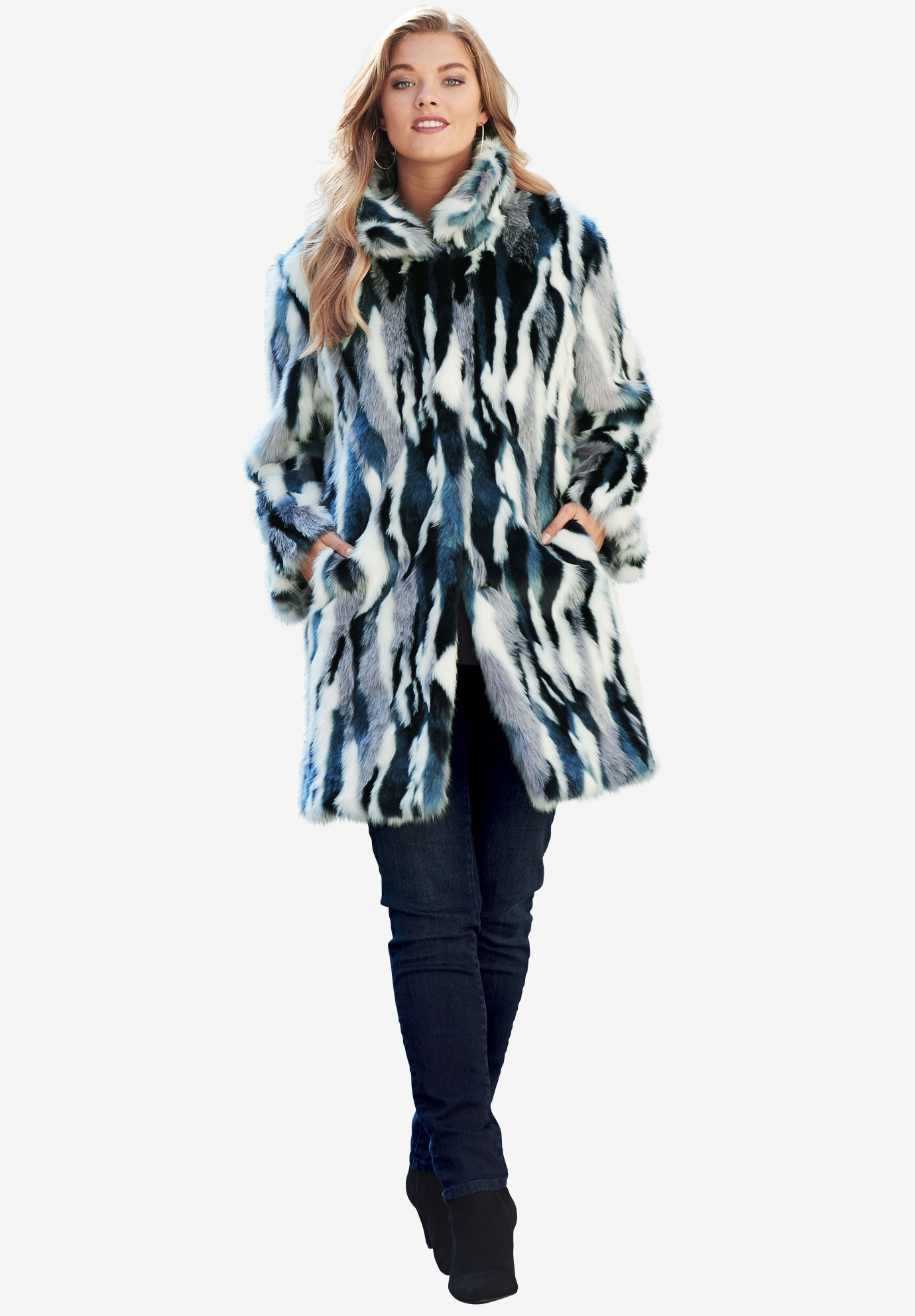 High Collar Faux Fur Coat By Donna Salyers Fabulous Furs Roamans 