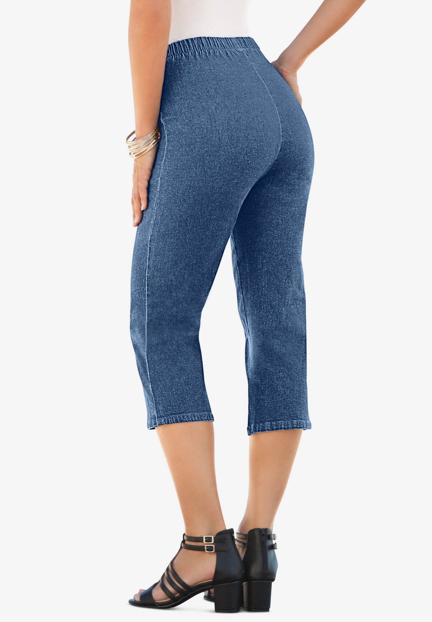 Capri Pull On Stretch Jean By Denim 247® Plus Size Capris And Shorts Roamans