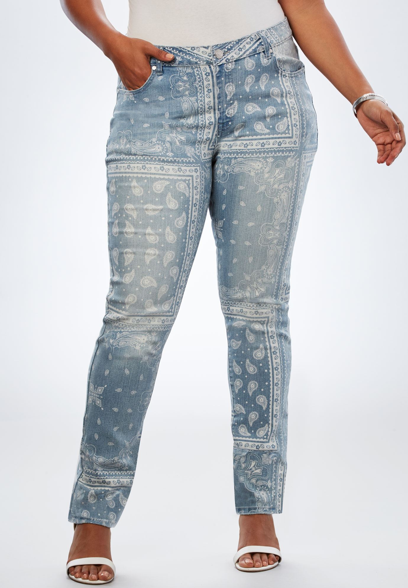 bandana print jeans