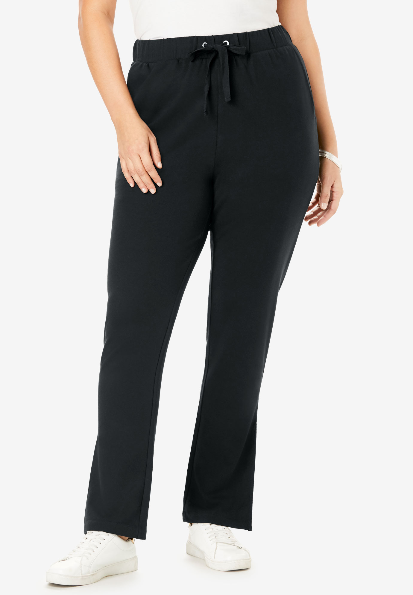 Flared French Terry Pant| Plus Size Pants | Roaman's