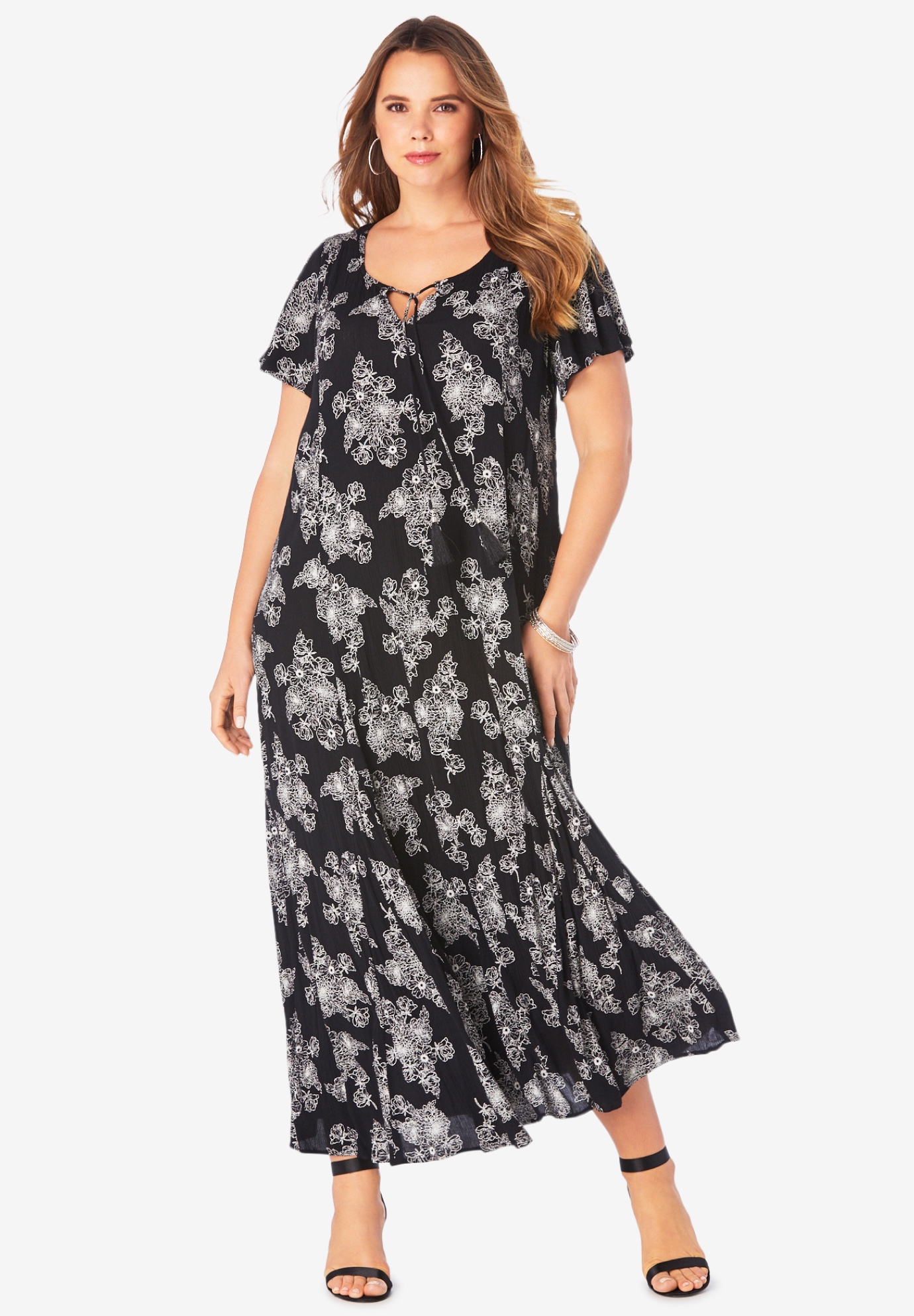 flare sleeve maxi dress