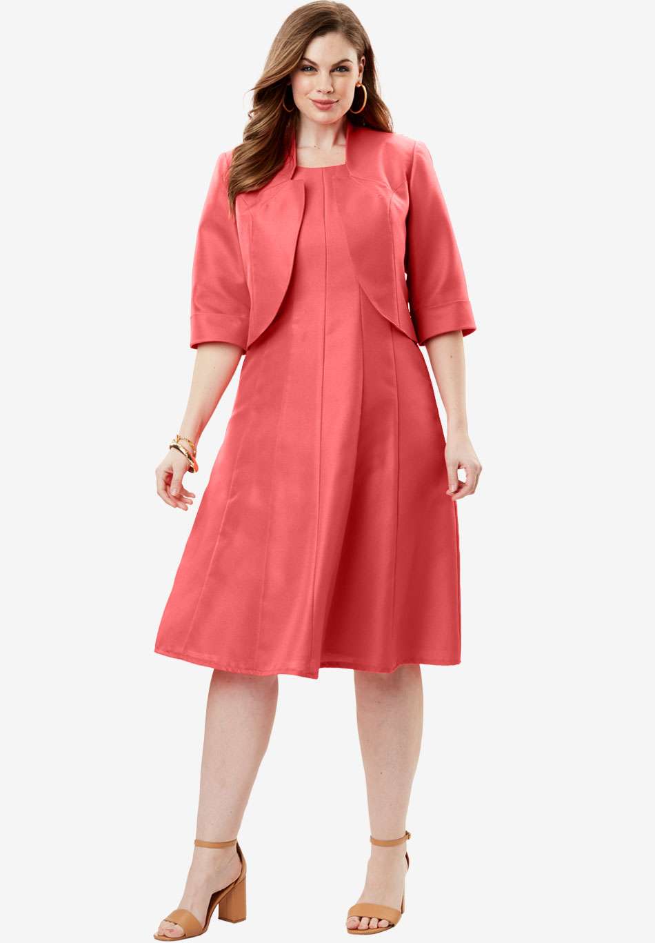 Fit-And-Flare Jacket Dress | Plus Size Cocktail Dresses | Roaman's