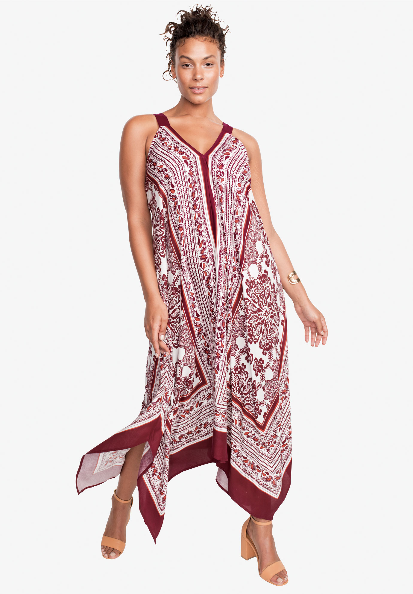 Scarf Print Maxi Dress | Plus Size Dresses | Roaman's