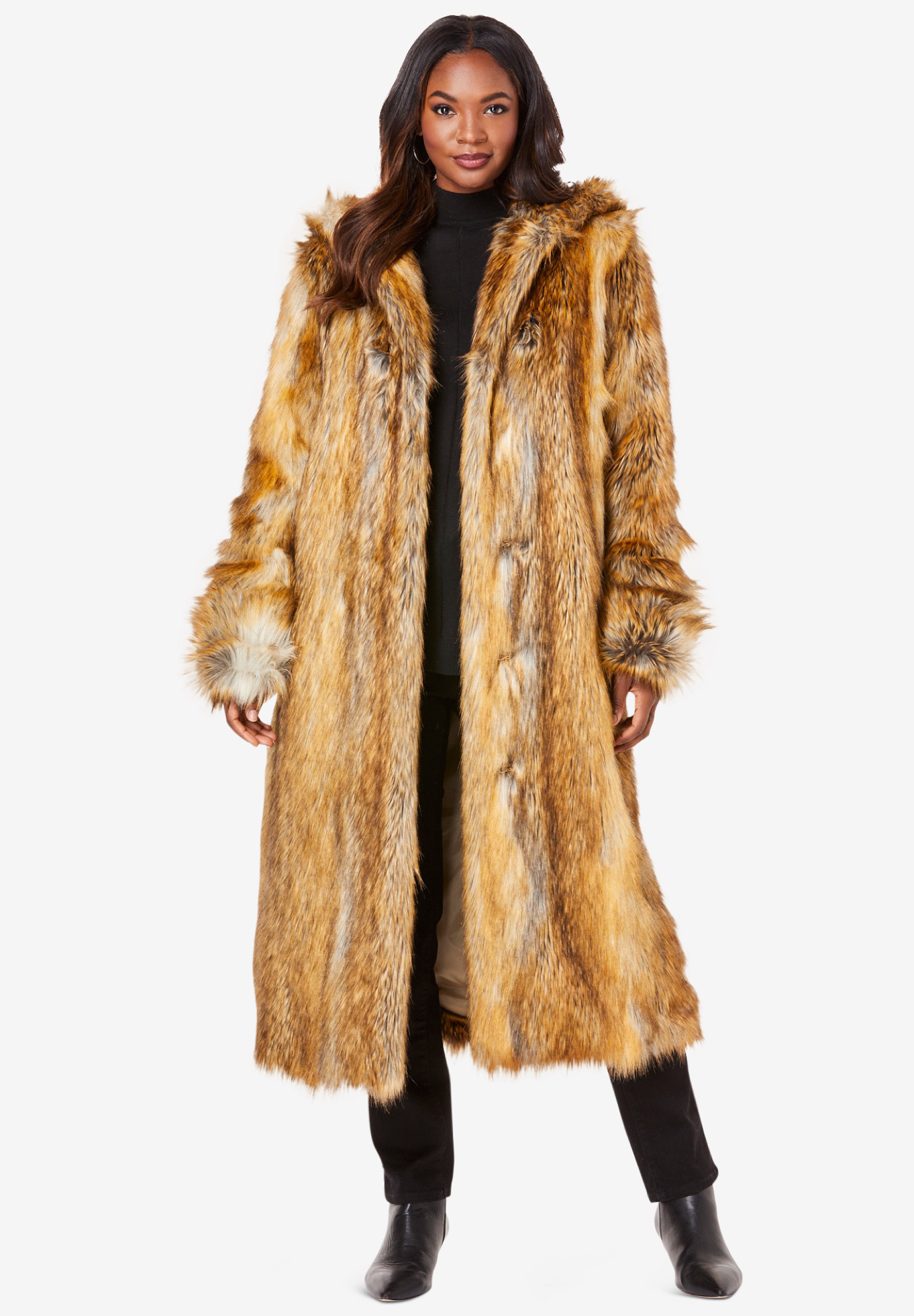 Bailee Faux Fur Coat - Taupe – Pretty Lavish