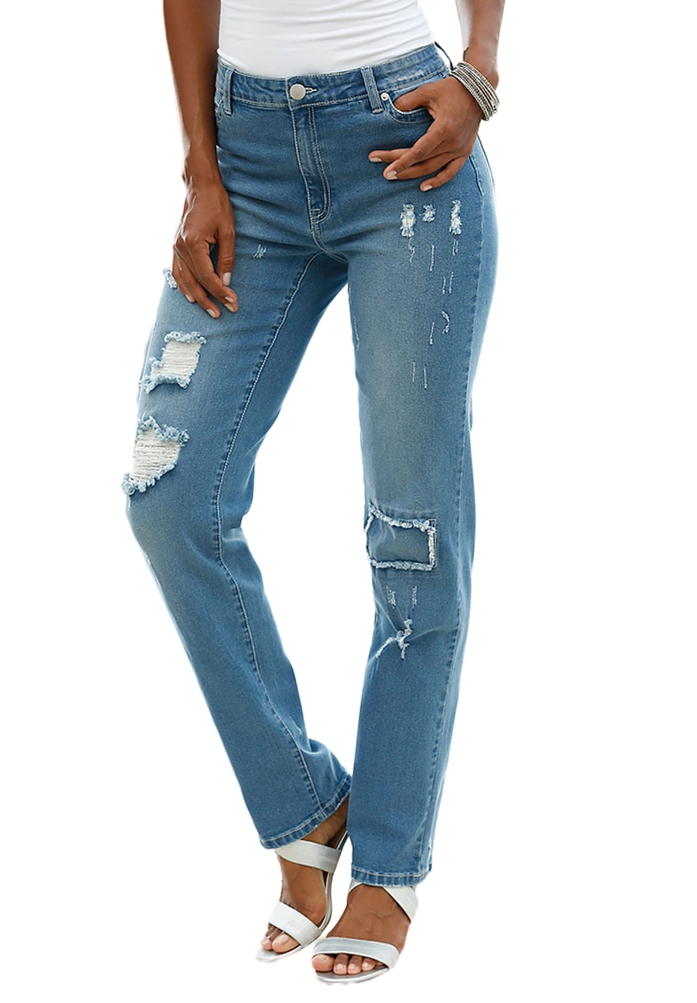 Distressed Jeans by Denim 24/7® | Plus Size Jeans | Roaman's