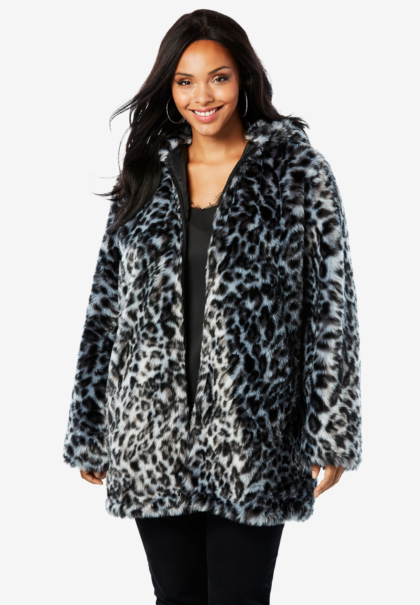 Short Faux Fur Coat | Roaman's