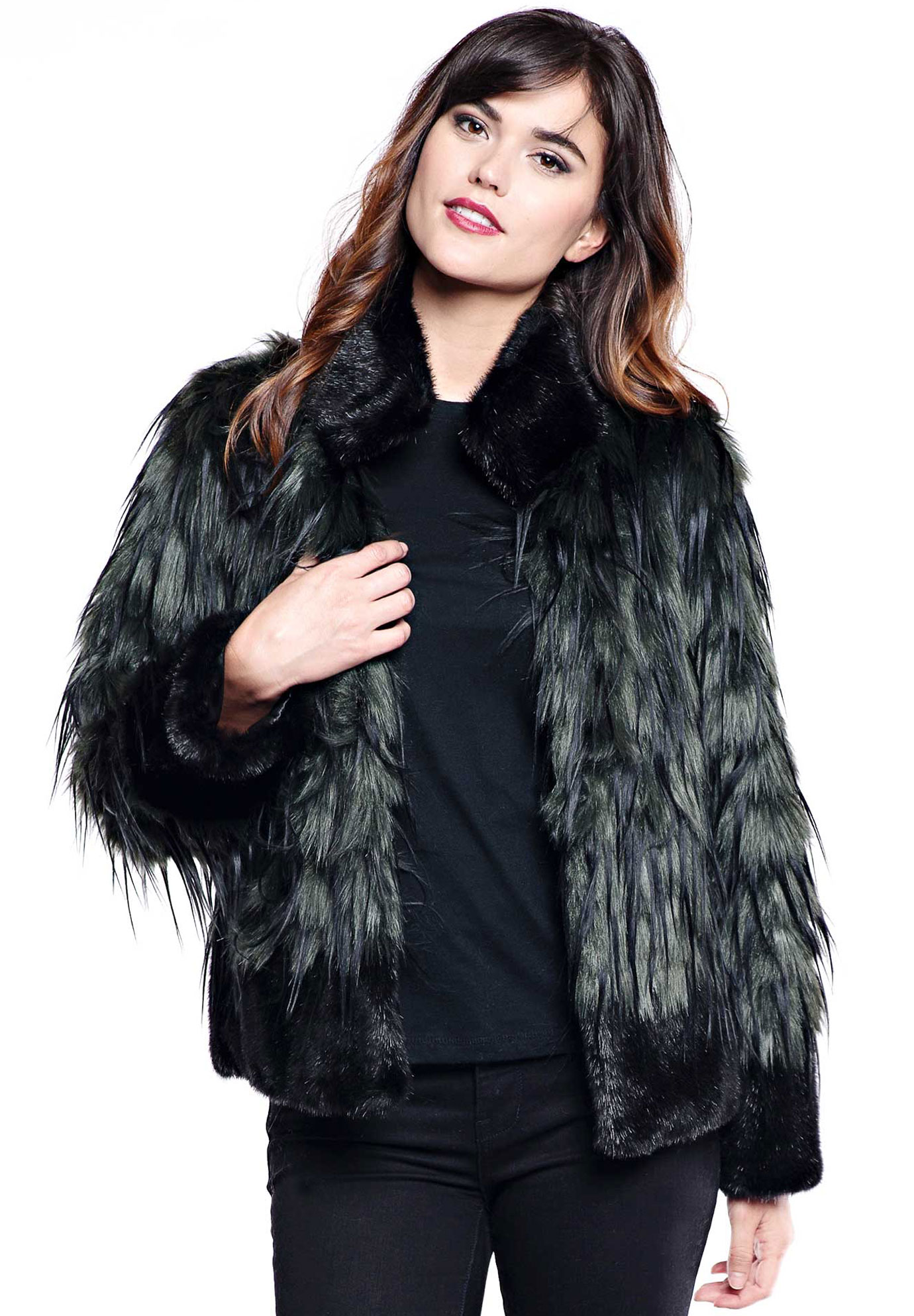 Feathered Faux Fox Coat By Donna Salyers Fabulous Furs Roamans 