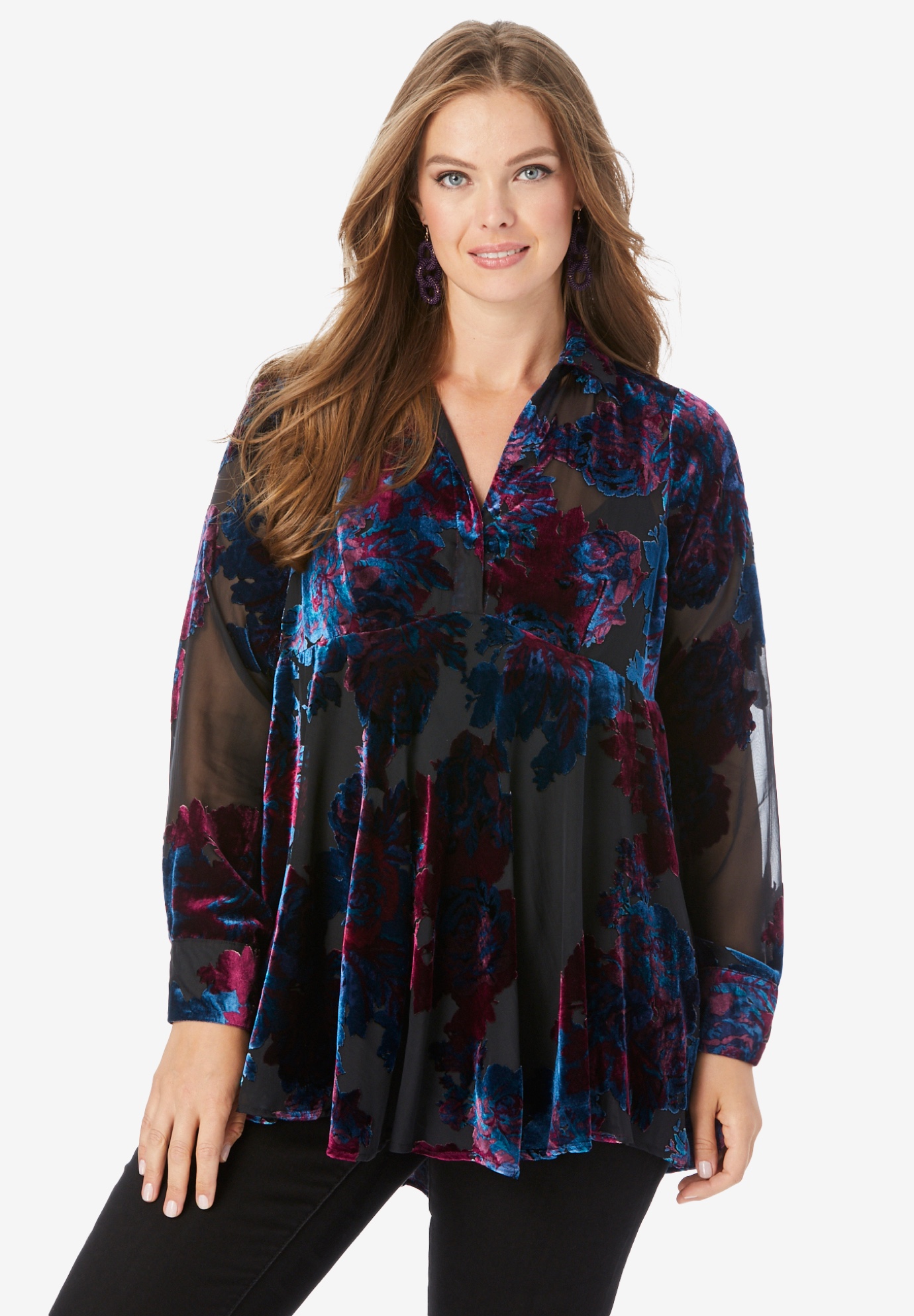 Burnout Fit-and-Flare Tunic | Roaman's