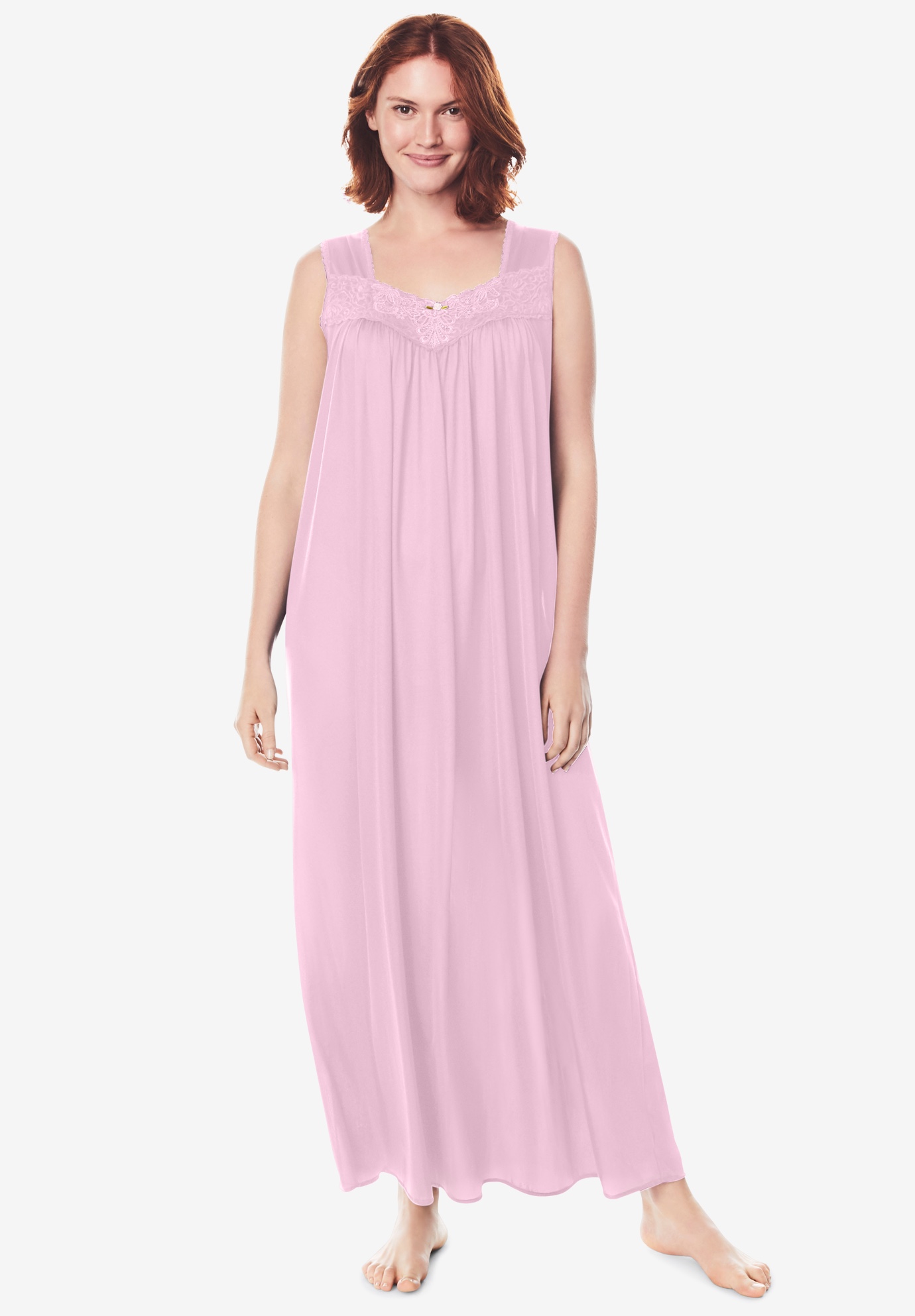 Long Tricot Knit Nightgown | Roaman's