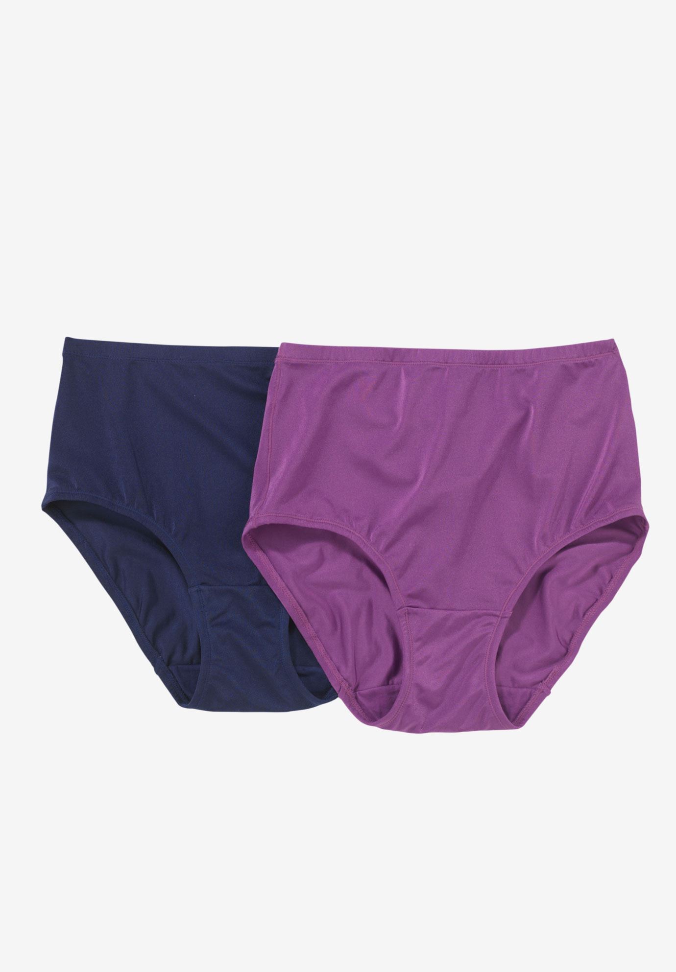 2-Pack Satin Stretch Brief by Comfort Choice®| Plus Size Brief Panties ...