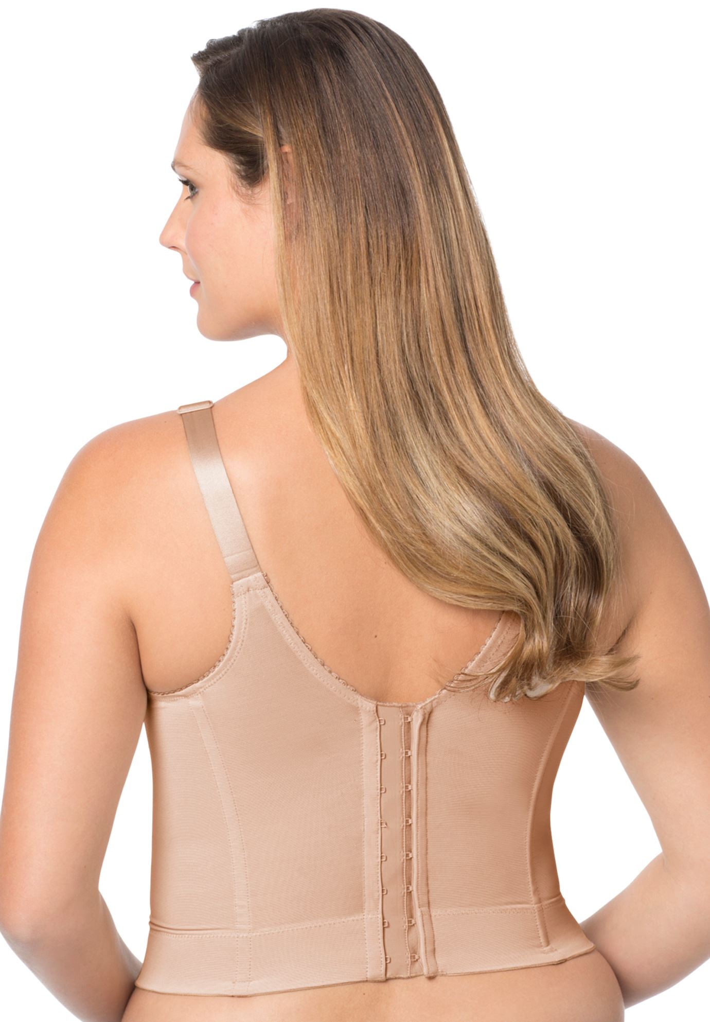 Back Hook Longline Posture Bra With Embroidery By Elila® Roamans 