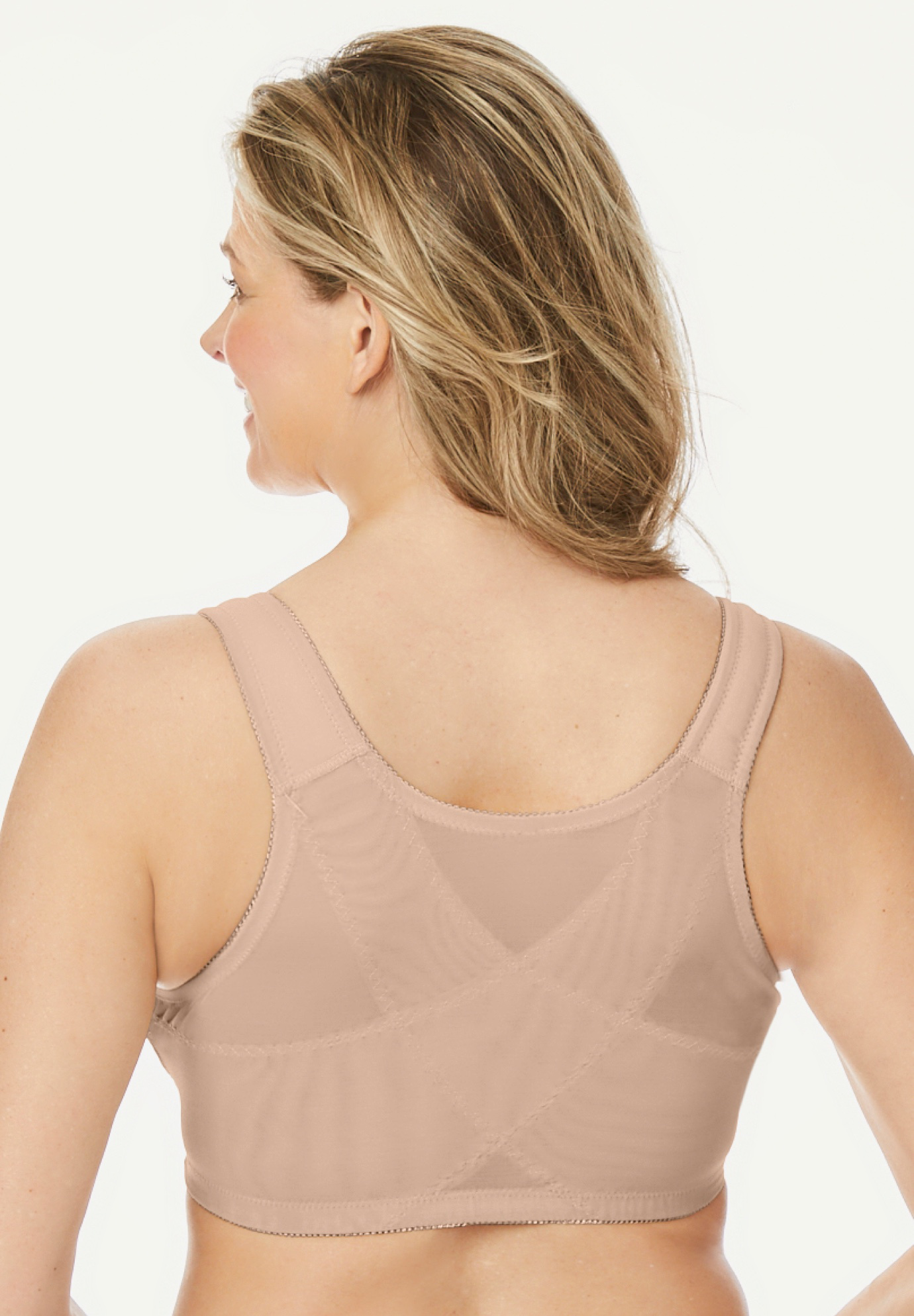 Front Close Embroidered Wireless Posture Bra By Comfort Choice® Plus Size Posture Bras Roamans 8300
