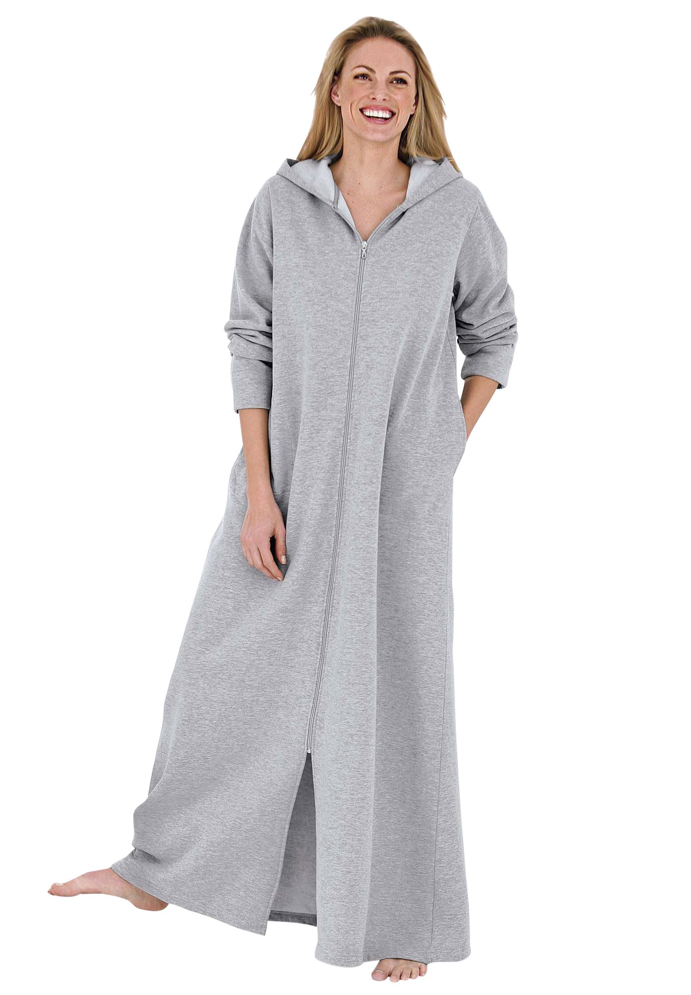 Long Fleece Hooded Robe by Dreams & Co.® | Plus Size Clearance Sleepwear | Roaman&#39;s