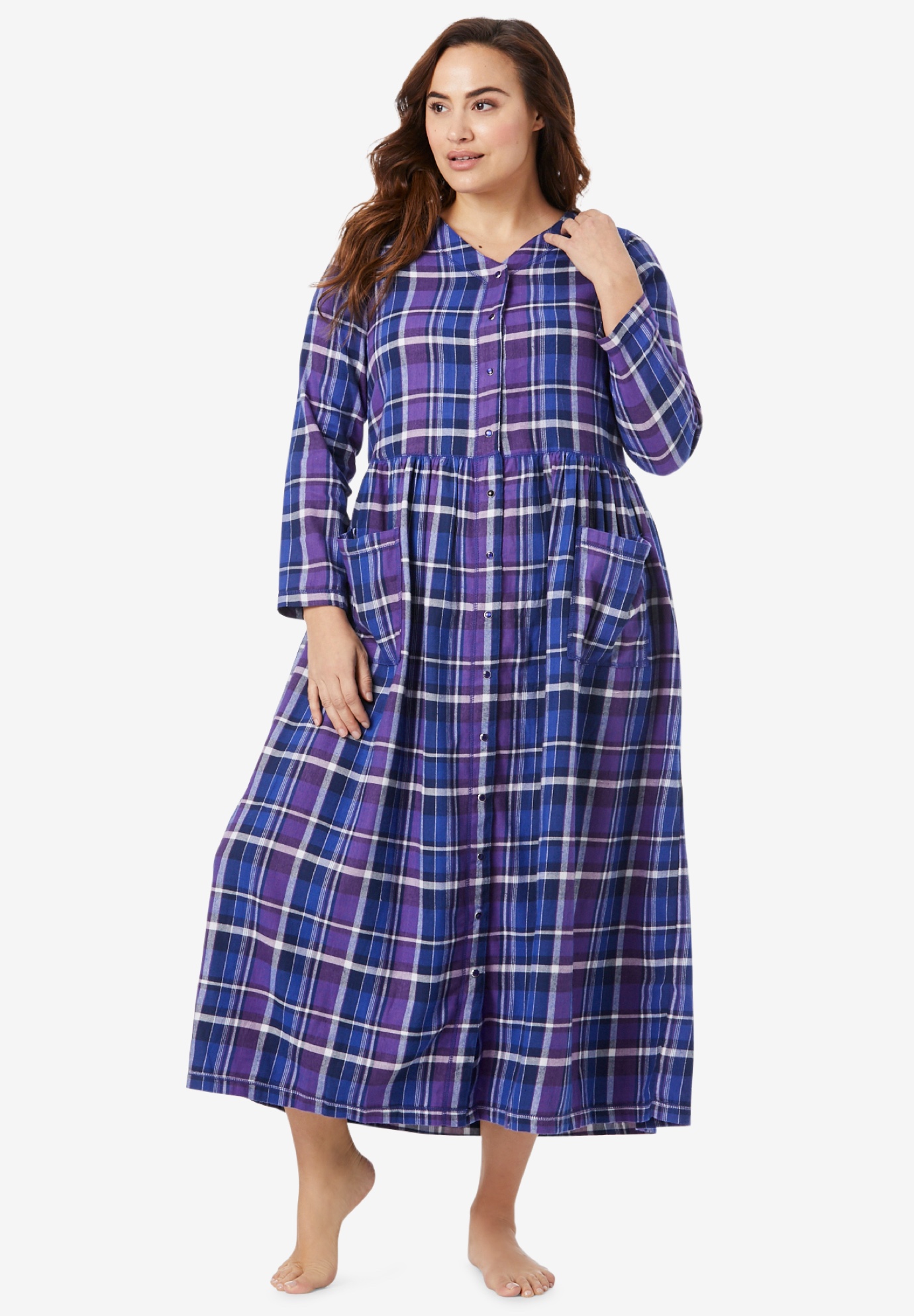 Flannel Plaid Lounger by Only Necessities®| Plus Size Loungers | Roaman's